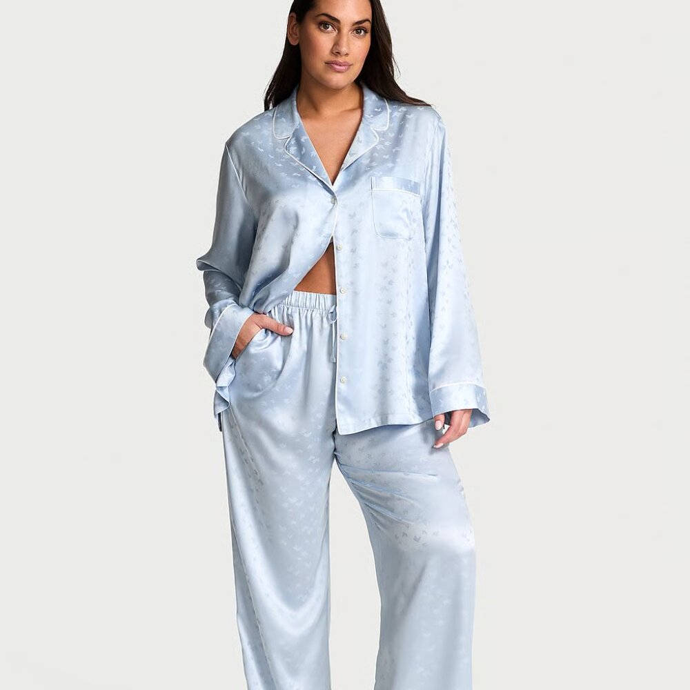 Victoria's Secret Butterfly Satin Long Pajama Set in Small (Short) NWT